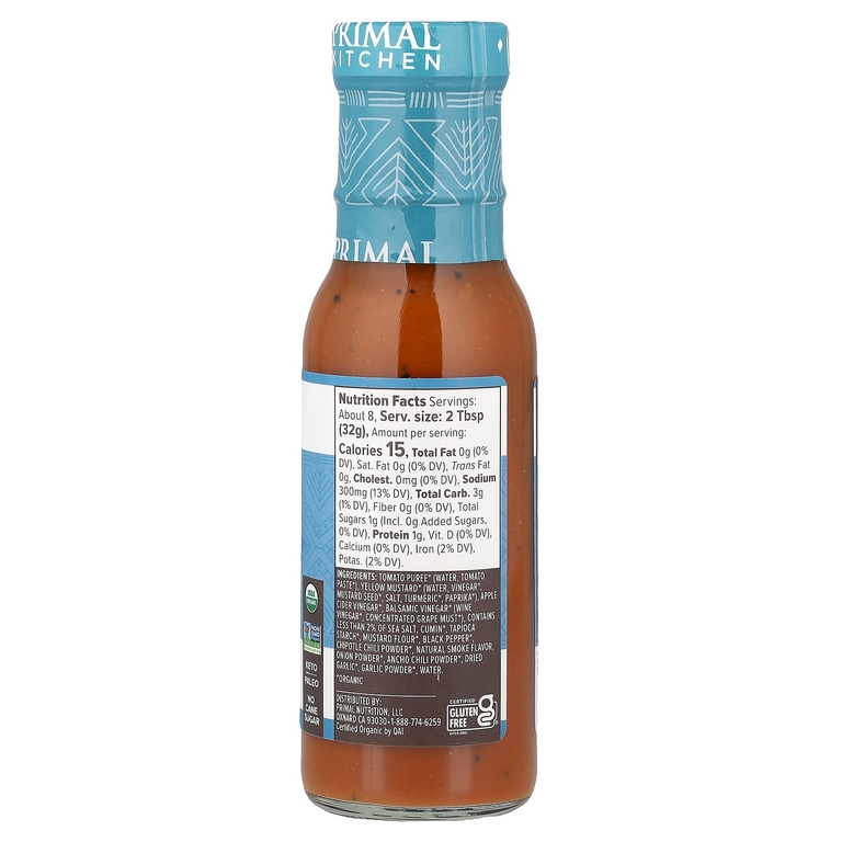 Primal Kitchen, золотой соус барбекю, без подсластителей, 241 г (8,5 унции)