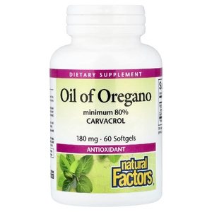 Natural Factors, масло орегано, 60 капсул