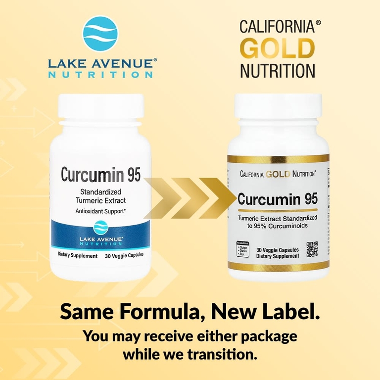 California Gold Nutrition, куркумин 95, 30 растительных капсул (500 мг в 1 капсуле)