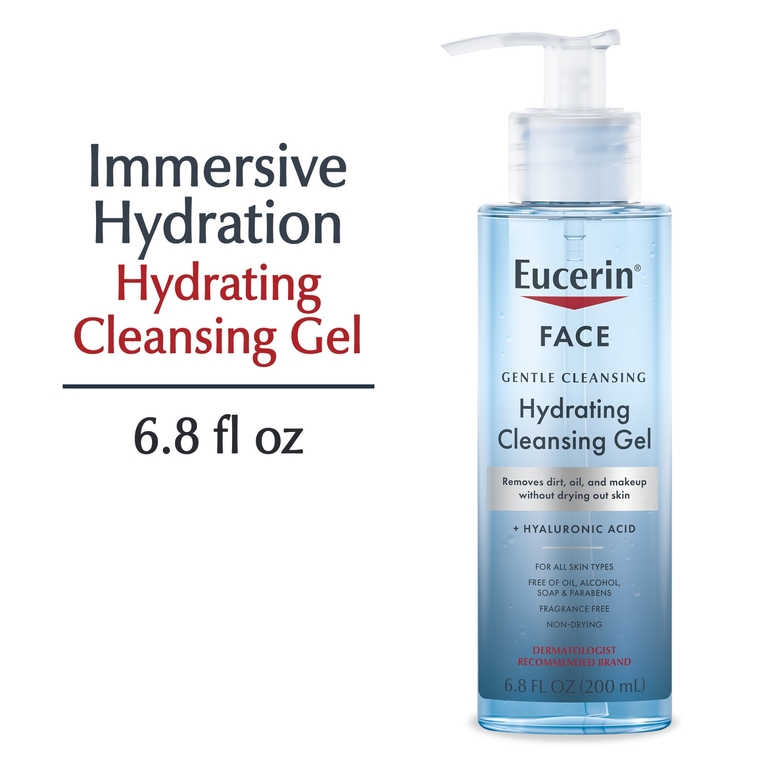 Eucerin, Face, увлажняющий очищающий гель с гиалуроновой кислотой, без отдушки, 200 мл (6,8 жидк. унции)
