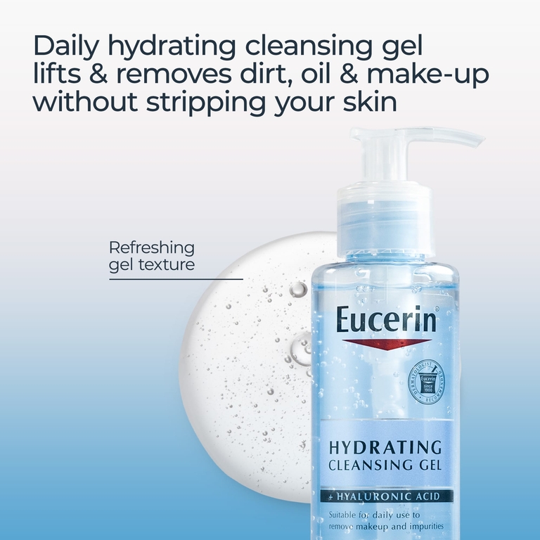 Eucerin, Face, увлажняющий очищающий гель с гиалуроновой кислотой, без отдушки, 200 мл (6,8 жидк. унции)