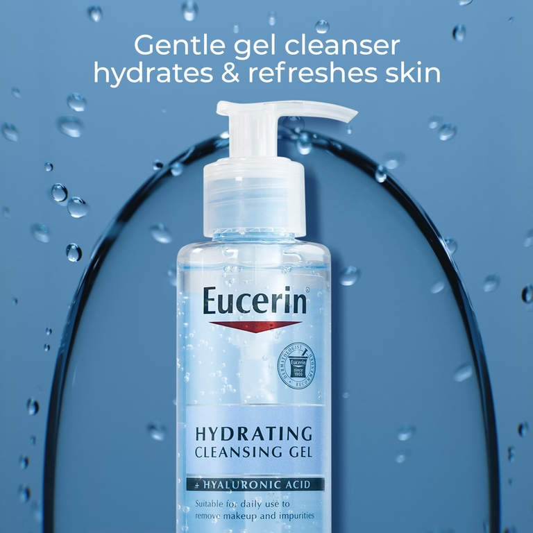 Eucerin, Face, увлажняющий очищающий гель с гиалуроновой кислотой, без отдушки, 200 мл (6,8 жидк. унции)