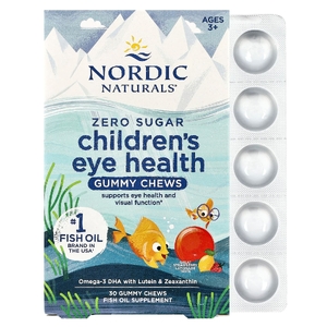 Nordic Naturals, детская жевательная добавка для здоровья глаз, без сахара, от 2 до 12 лет, со вкусом клубничного лимонада, 30 жевательных таблеток