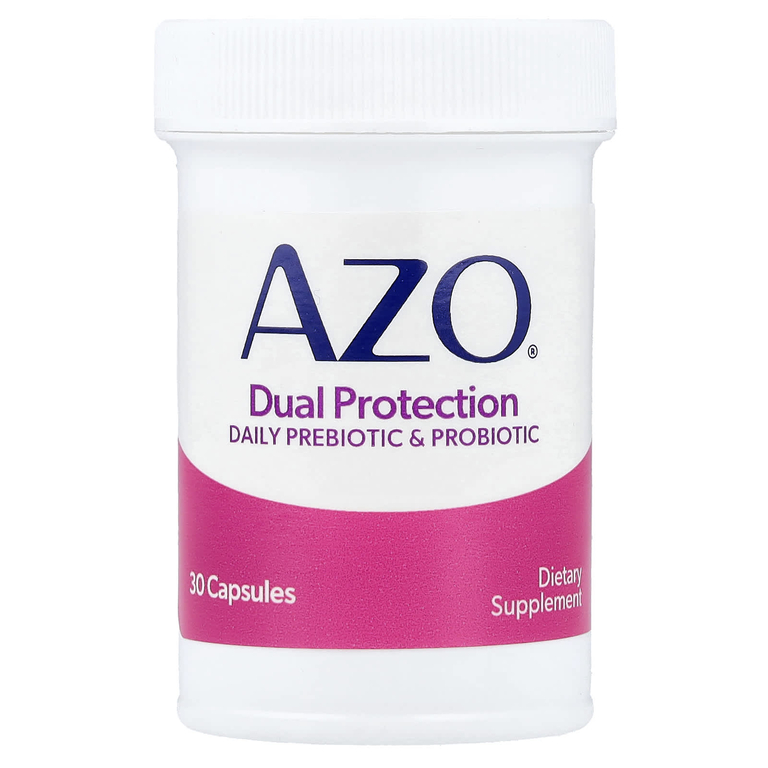 AZO, Двойная защита, ежедневный пребиотик и пробиотик, 30 капсул