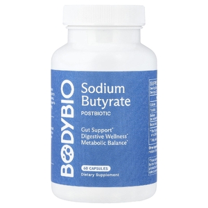 BodyBio, бутират натрия, 60 капсул