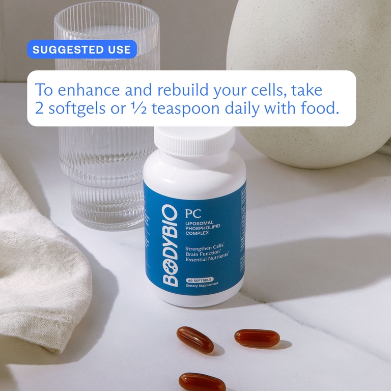 BodyBio, ФК, липосомальный фосфолипидный комплекс, 60 капсул (650 мг в 1 капсуле)