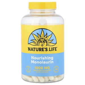 Nature's Life, питательный монолаурин, 180 капсул (500 мг в 1 капсуле)