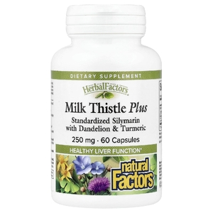 Natural Factors, Herbal Factors® расторопша плюс, 250 мг, 60 капсул (Товар снят с продажи) 