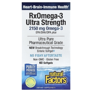 Natural Factors, RxOmega-3, 60 капсул (1570 мг в 1 капсуле)
