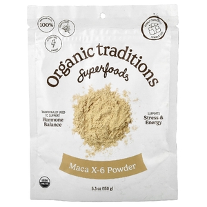 Organic Traditions, Superfoods, мака X-6 в порошке, 150 г (5,3 унции)