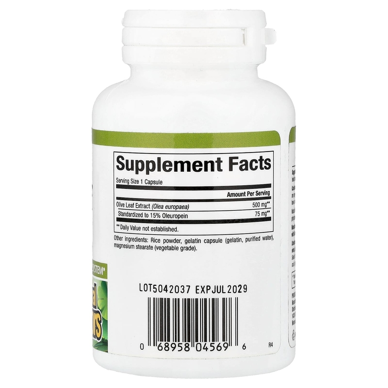 Natural Factors, HerbalFactors® листья оливы, 500 мг, 60 капсул