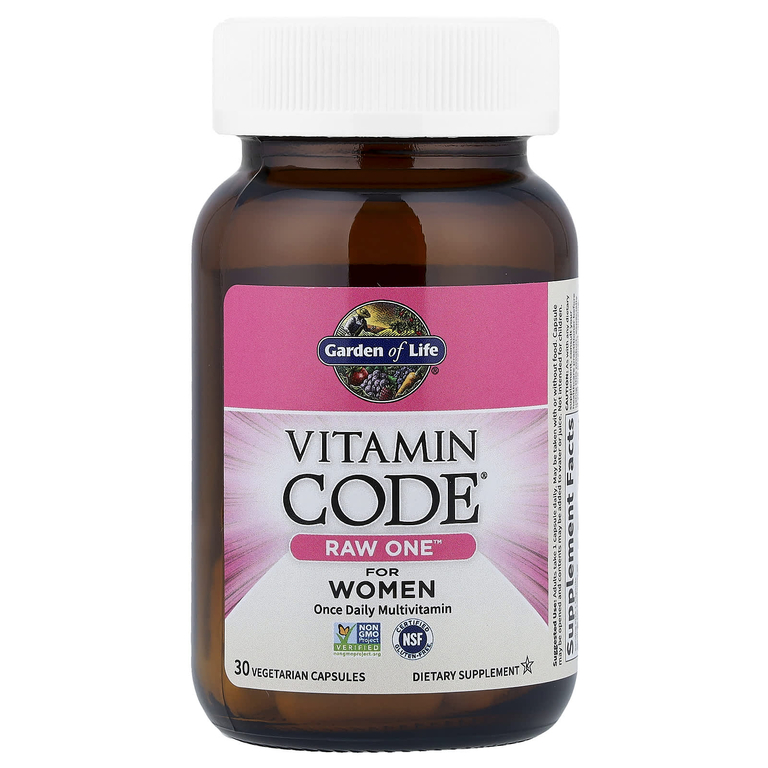 Garden of Life, Vitamin Code®, Raw One™ для женщин, 30 вегетарианских капсул