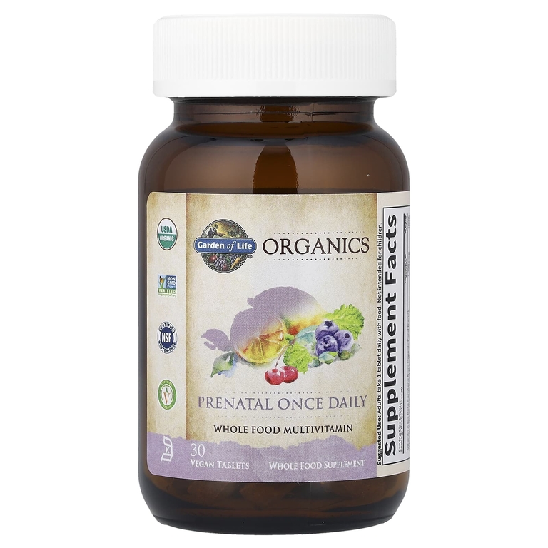 Garden of Life, органический продукт, пренатальный комплекс, одна таблетка в день, 30 веганских таблеток