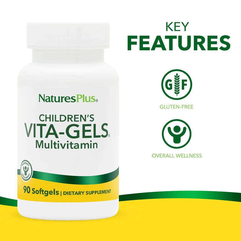 NaturesPlus, Vita-Gels®, мультивитамины для детей, апельсин, 90 капсул