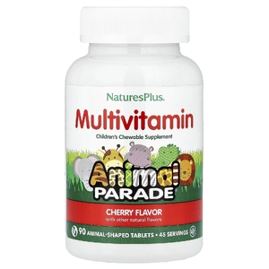 NaturesPlus, Animal Parade®, жевательные мультивитамины для детей, со вкусом вишни, 90 таблеток в форме животных