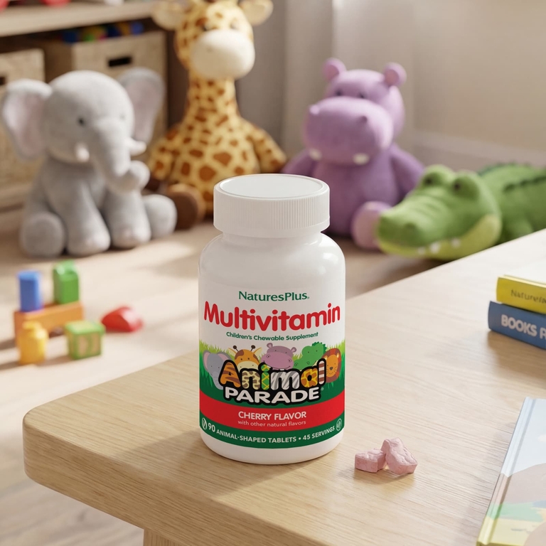 NaturesPlus, Animal Parade®, жевательные мультивитамины для детей, со вкусом вишни, 90 таблеток в форме животных