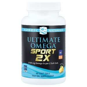 Nordic Naturals, Ultimate Omega® Sport 2x, омега-3 для спорта, со вкусом лимона, 60 капсул (1075 мг в 1 капсуле)