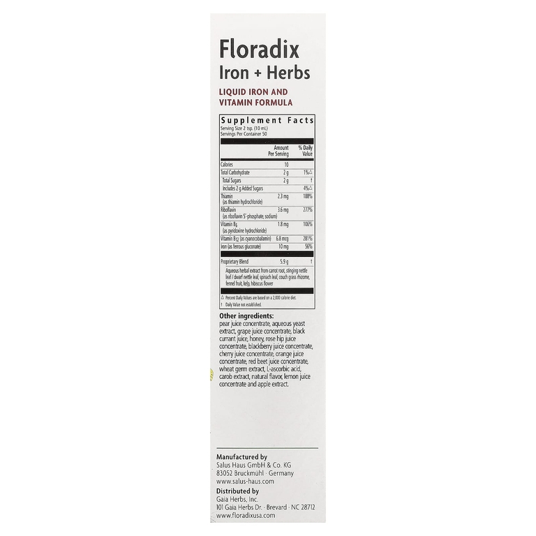 Floradix, Floradix, железо и травы, 500 мл (17 жидк. унц.)