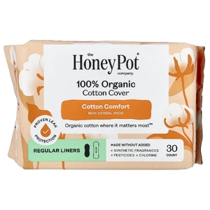 The Honey Pot Company, чехол из 100% органического хлопка, прокладки без трав, обычные вкладыши, 30 шт.