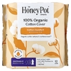 The Honey Pot Company, прокладки с крылышками из 100% органического хлопка, не травяные, ночные, 12 штук