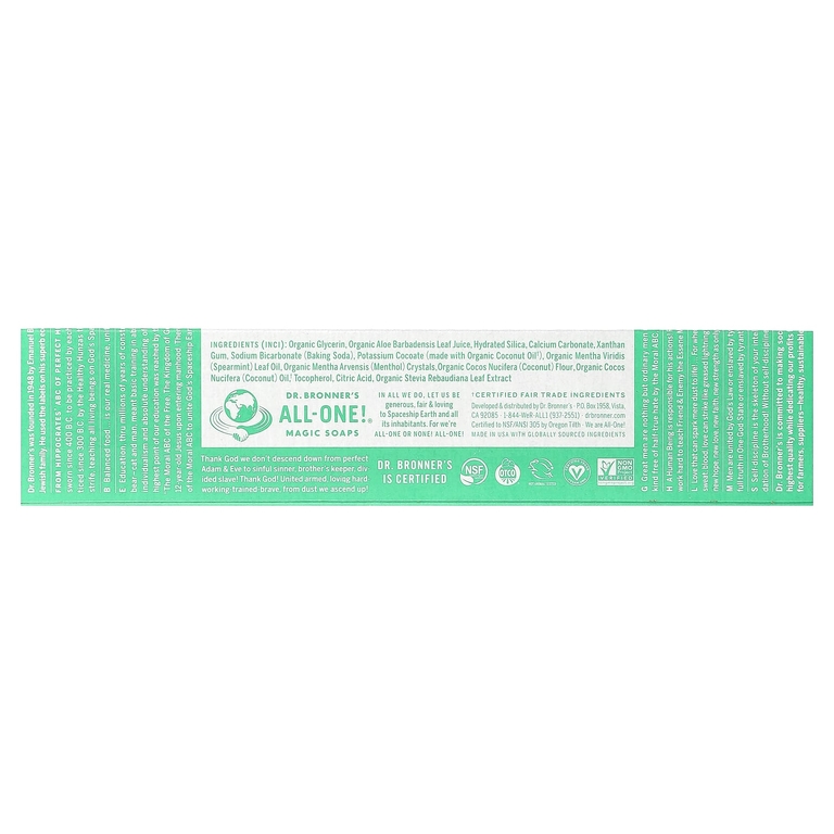 Dr. Bronner's, Зубная паста All-One, мята, 5 унций (140 г)