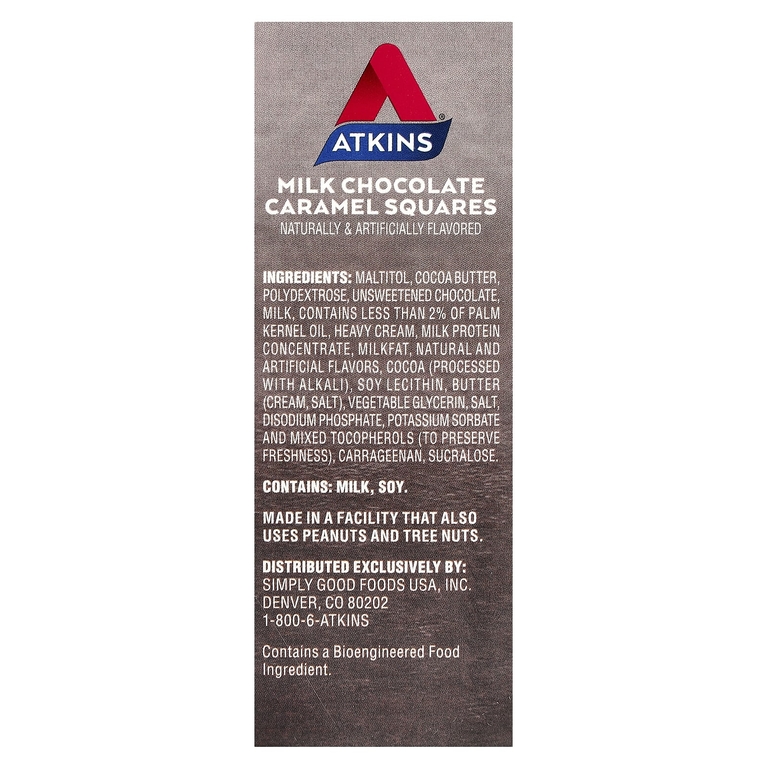 Atkins, Treat, молочный шоколад и карамель, 15 шт., 11,5 г (0,41 унции)