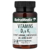 NutraMedix, витамины D3 и K2, 90 растительных капсул
