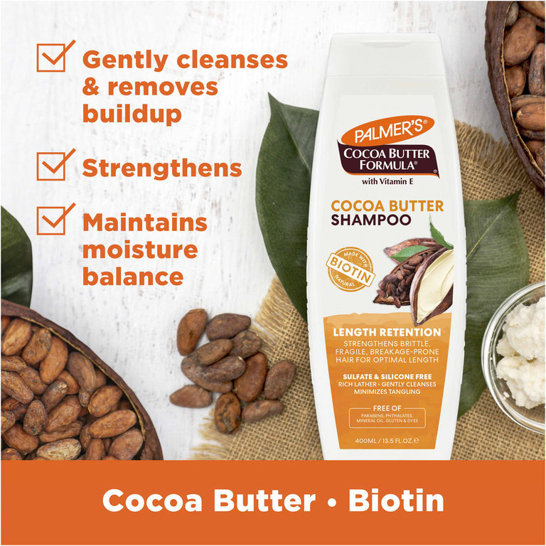 Palmer's, Cocoa Butter Formula, с витамином Е, шампунь для укрепления волос, 400 мл (13,5 жидк. унции)