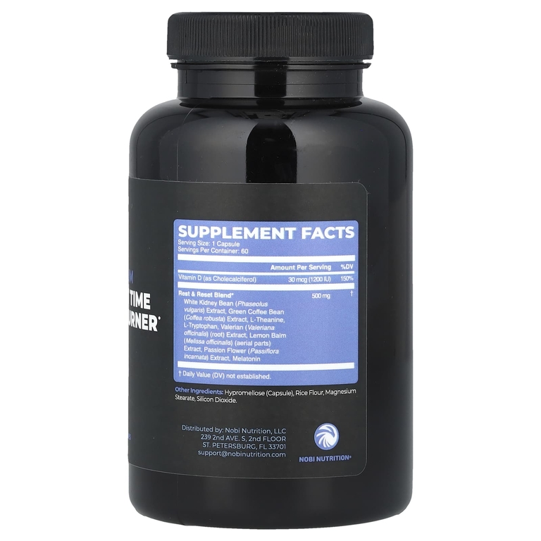 Nobi Nutrition, Премиум средство для сжигания жира в ночное время, 60 капсул