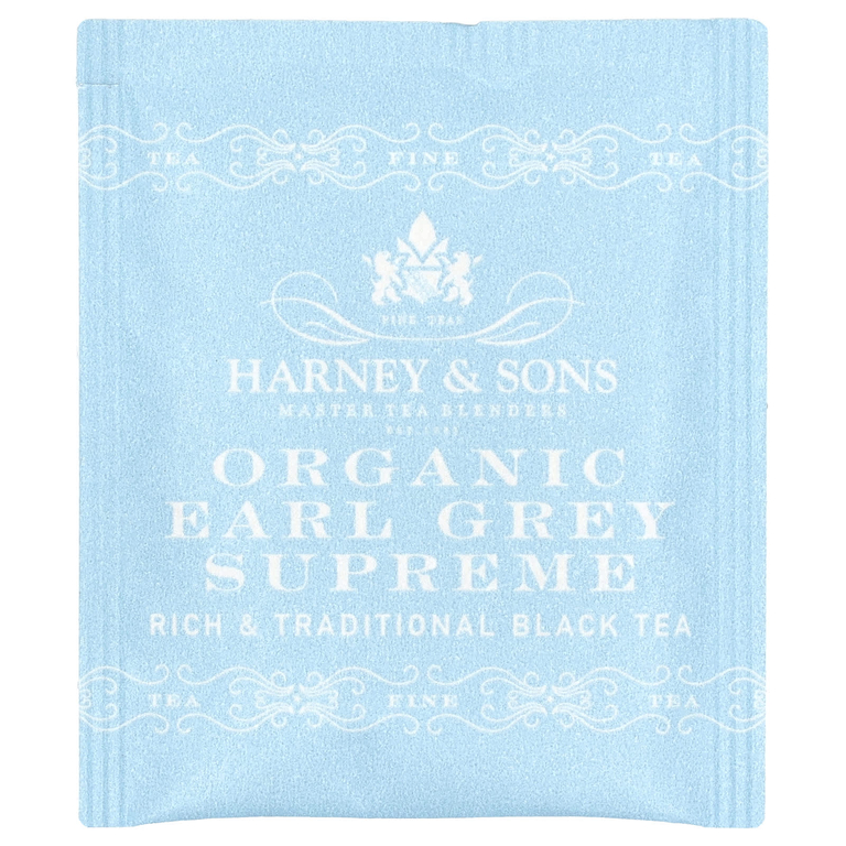Harney & Sons, Black Tea, органический чай Earl Grey Supreme, 50 чайных пакетиков, 90 г (3,17 унции)