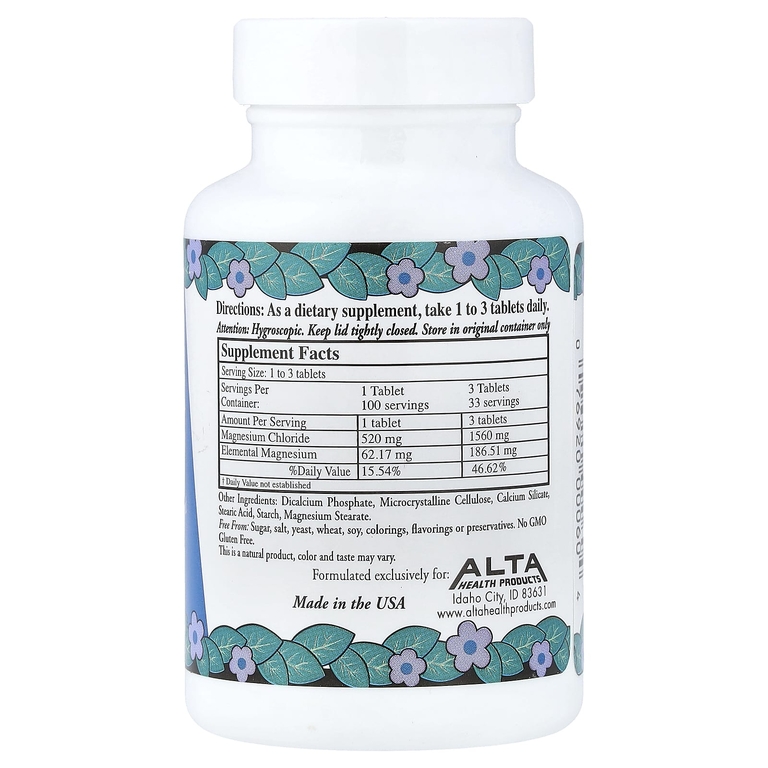 Alta Health, Хлорид магния, 100 таблеток
