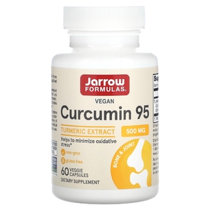 Jarrow Formulas, экстракт куркумы, 500 мг, 60 растительных капсул