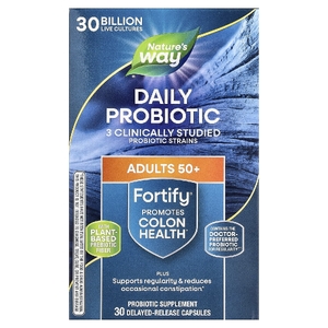 Nature's Way, Fortify®, пробиотик для ежедневного приема, для взрослых старше 50 лет, 30 млрд КОЕ, 30 капсул с отсроченным высвобождением