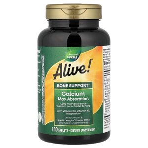 Nature's Way, Alive!, кальций, максимальное усвоение, 180 таблеток