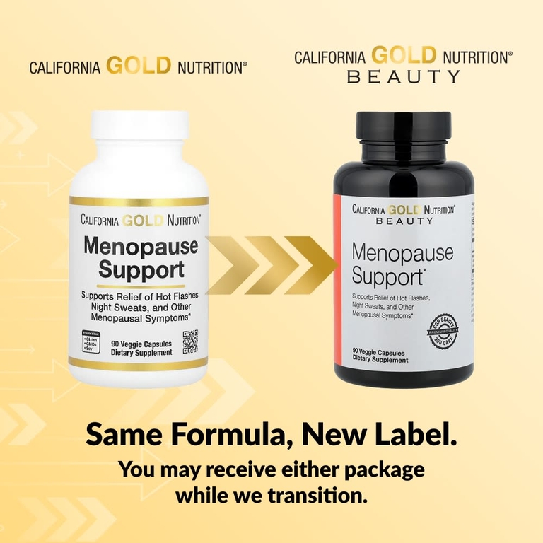 California Gold Nutrition, Beauty, добавка для поддержки во время менопаузы с дудником гигантским, цинанхумом, зопником и L-лейцином, 90 растительных капсул