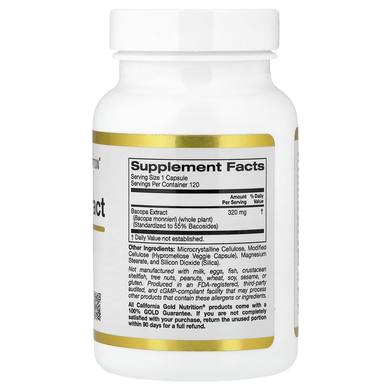 California Gold Nutrition, экстракт бакопы, 320 мг, 120 растительных капсул