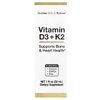 California Gold Nutrition, витамины D3 и K2 в виде MK4, 25 мкг (1000 МЕ), 30 мл (1 жидк. унция)
