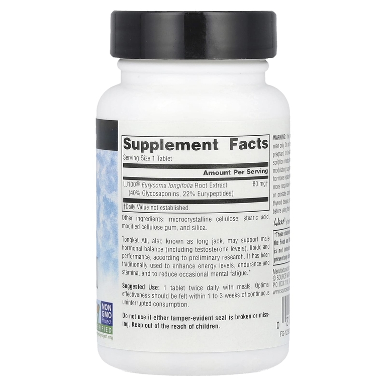 Source Naturals, Тонгкат али, 80 мг, 30 таблеток