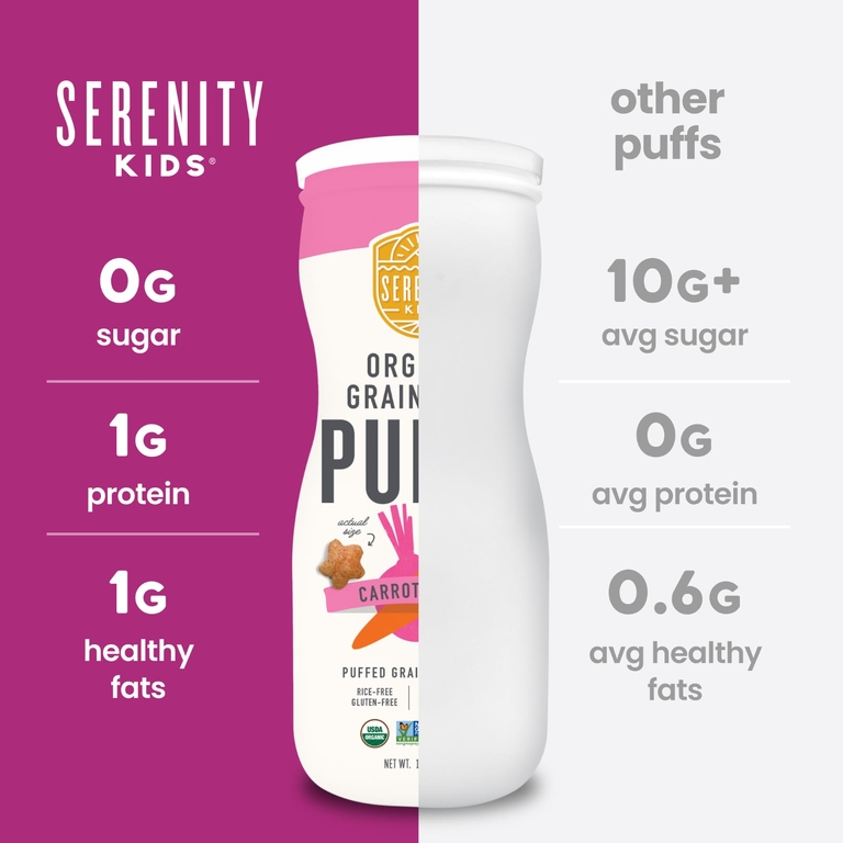 Serenity Kids, органические колечки без злаков, морковь и свекла, 42 г (1,5 унции)