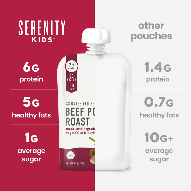 Serenity Kids, жаркое из говядины с органическими овощами и травами, для детей от 7 месяцев, 99 г (3,5 унции)