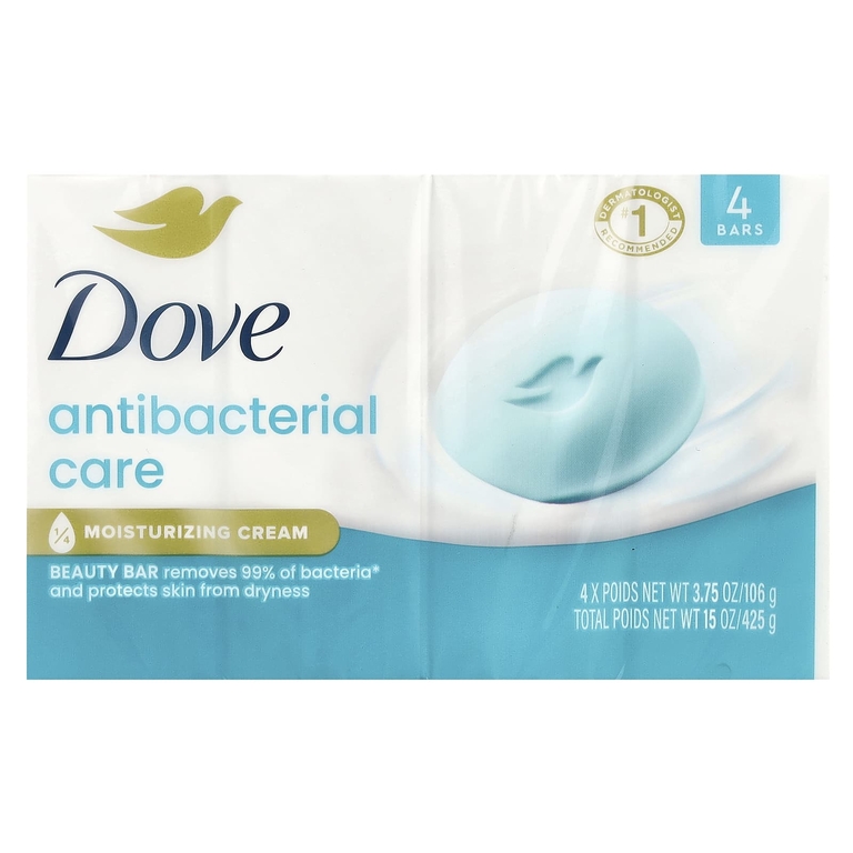 Dove, Мыло для красоты с антибактериальным эффектом, 4 шт., По 106 г (3,75 унции)