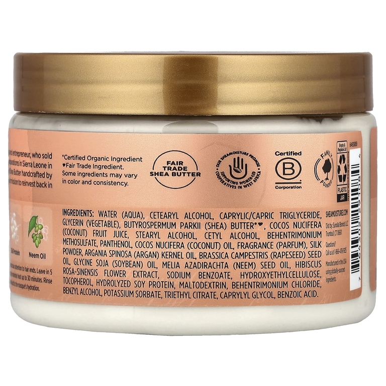 SheaMoisture, Curl & Shine, маска для волос, кокос и гибискус, 326 г (11,5 унции)