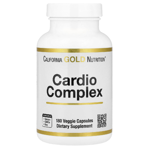 California Gold Nutrition, комплекс для здоровья сердца со смесью CardioAmino, смесью CardioPhyto и коэнзимом Q10, 180 растительных капсул