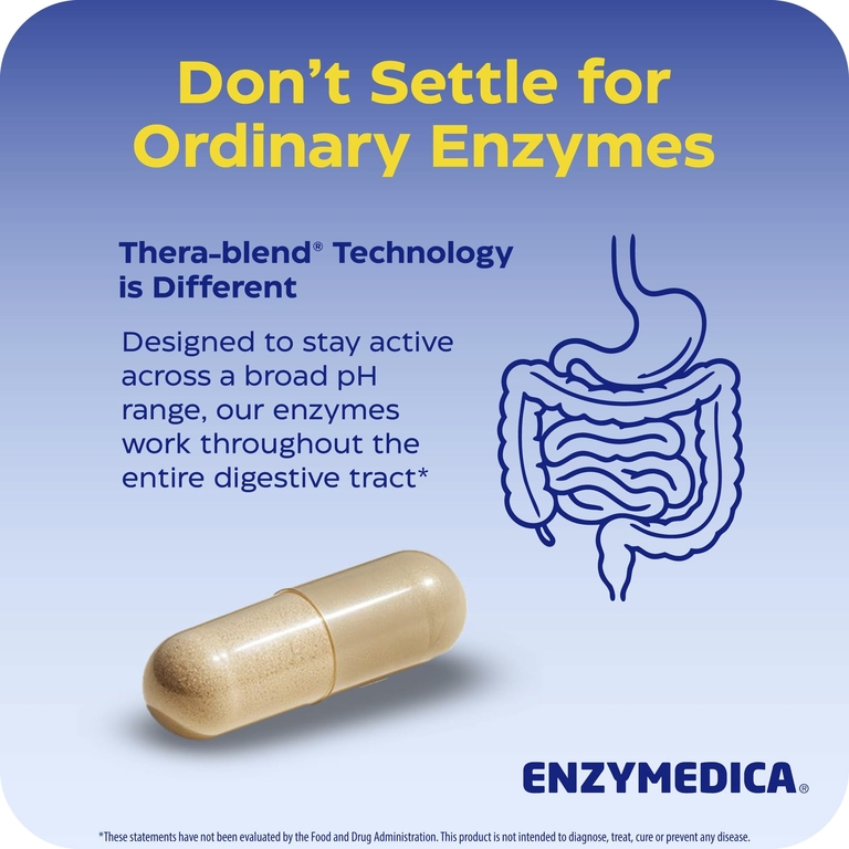 Enzymedica, комплексная формула пищеварительных ферментов, 30 капсул