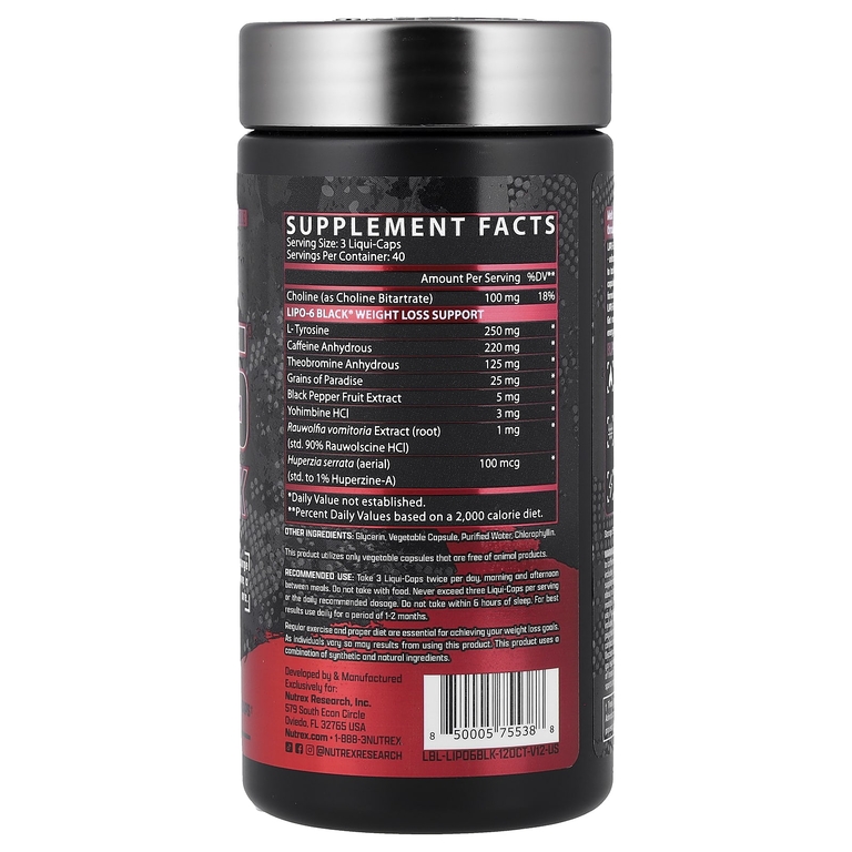 Nutrex Research, LIPO 6® Black, 120 капсул с жидкостью