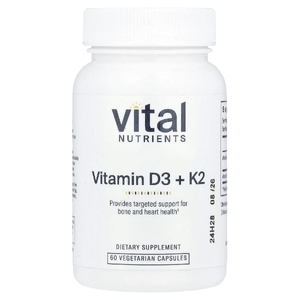 Vital Nutrients, K2-7 + D3, 60 вегетарианских капсул