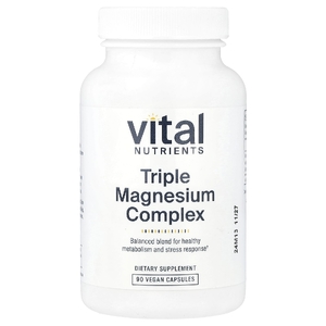 Vital Nutrients, Комплекс тройного магния, 500 мг, 90 веганских капсул (250 мг в 1 капсуле)