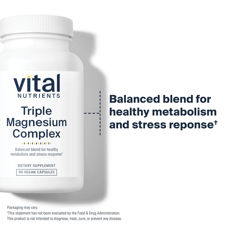 Vital Nutrients, Комплекс тройного магния, 500 мг, 90 веганских капсул (250 мг в 1 капсуле)
