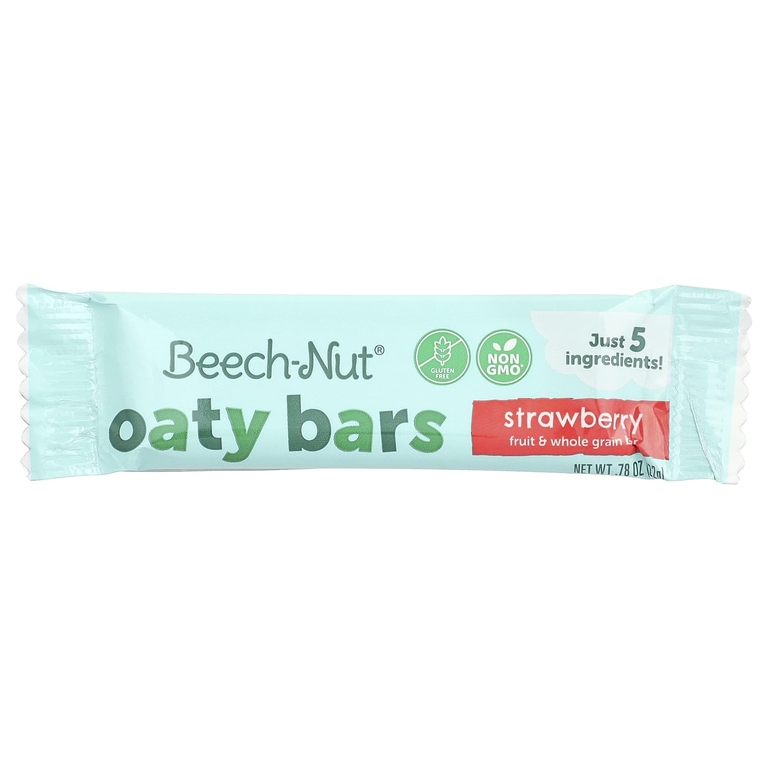 Beech-Nut, овсяные батончики, для детей от 12 месяцев, клубника, 5 батончиков по 22 г (0,78 унции)