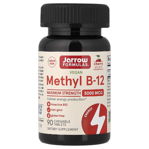 Jarrow Formulas, веганский метил B12, со вкусом вишни, 5000 мкг, 90 жевательных таблеток